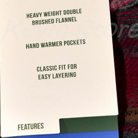 Red/gray NWT Orvis men heavy weight flannel - Picture 6 of 8